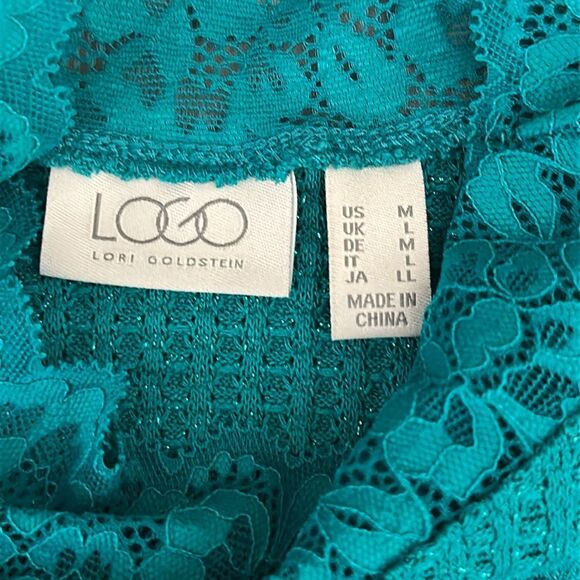 LOGO By Lori Goldstein Waffle Top Size Medium Pockets NWOT - Picture 12 of 12